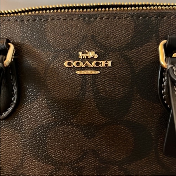 Coach Mini Gallery Crossbody In Signature Canvas Brown Black - Picture 5 of 7